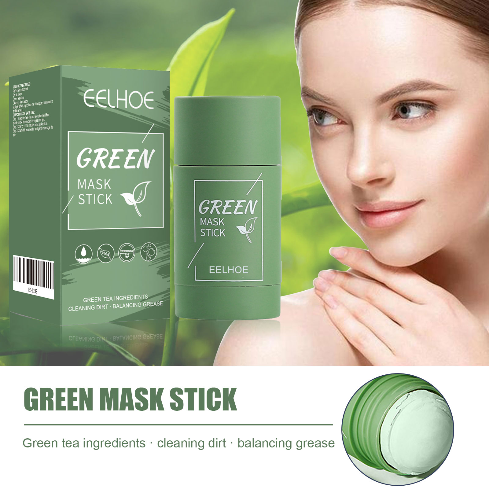 Green Tea Cleansing Clay Mask - Yeşil Çay Katı Maske Stick -