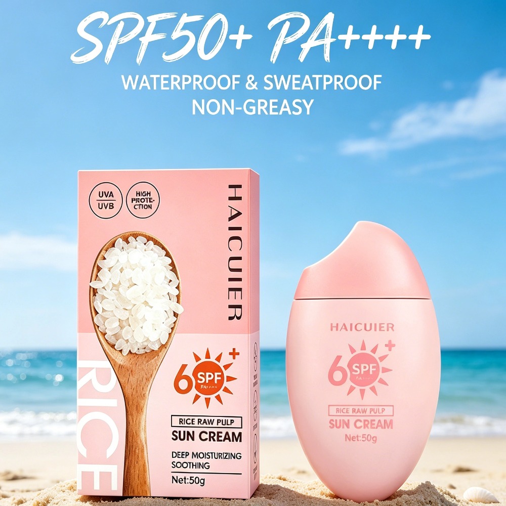 Spf 50 Waterproof Sunscreen - SPF50+ Güneş Koruyucu Pirinç Hamuru Nemlendirici