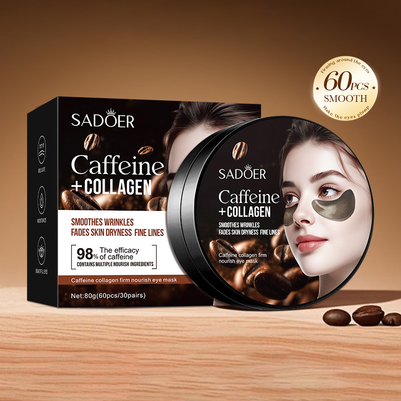 Collagen Under Eye Patches - 60 adet SADOER Kafein Kristal Kollajen