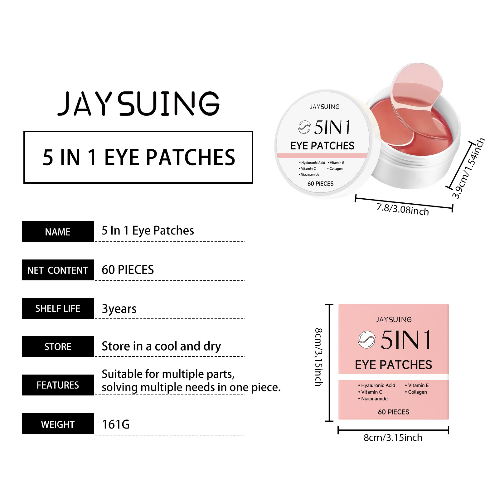 JAYSUING 5'i 1 Arada Gül Kokul - Collagen Under Eye Patches incelemesi ve fiyatı