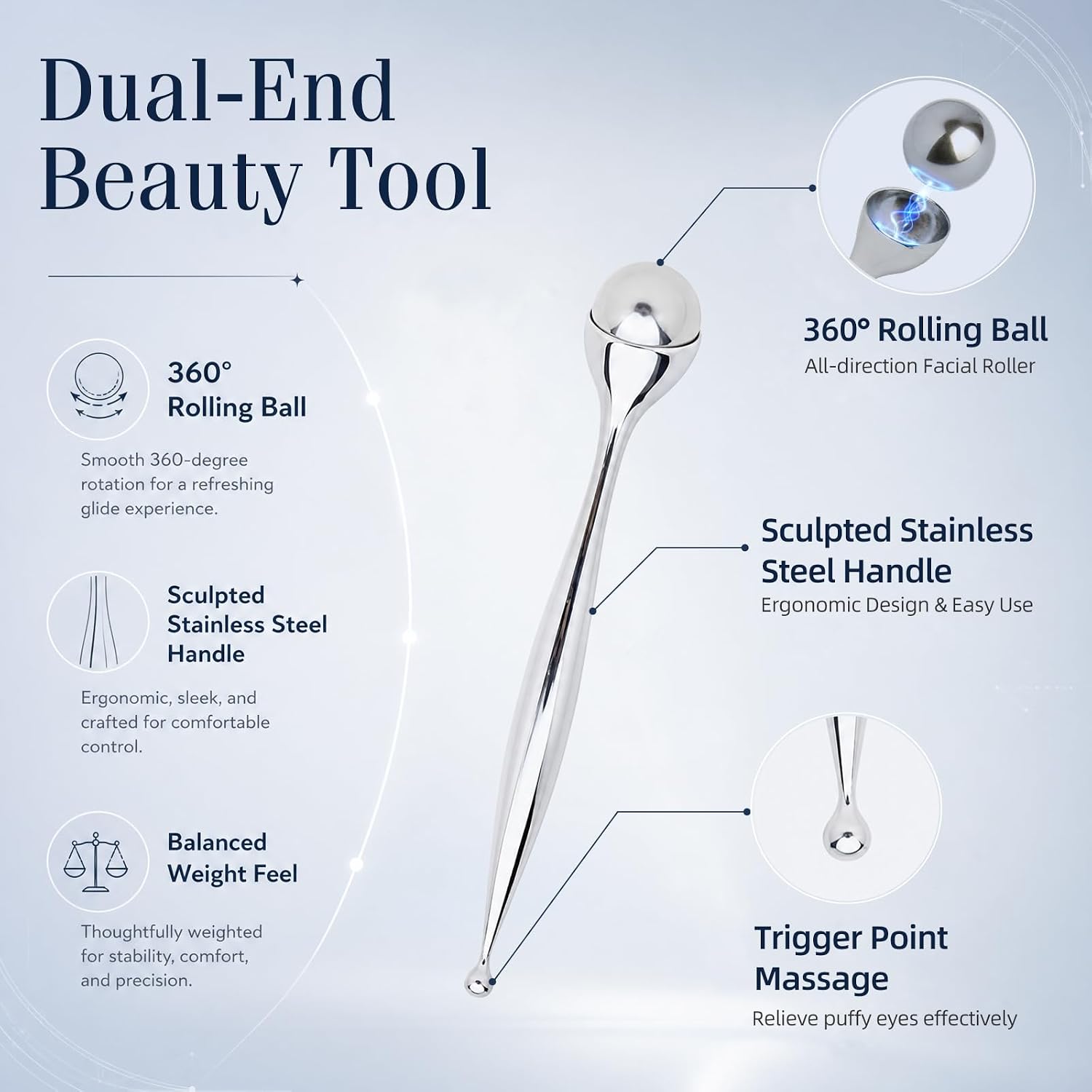 Metal yüz masaj aleti göz masa - Face Ice Roller Puffiness incelemesi ve fiyatı