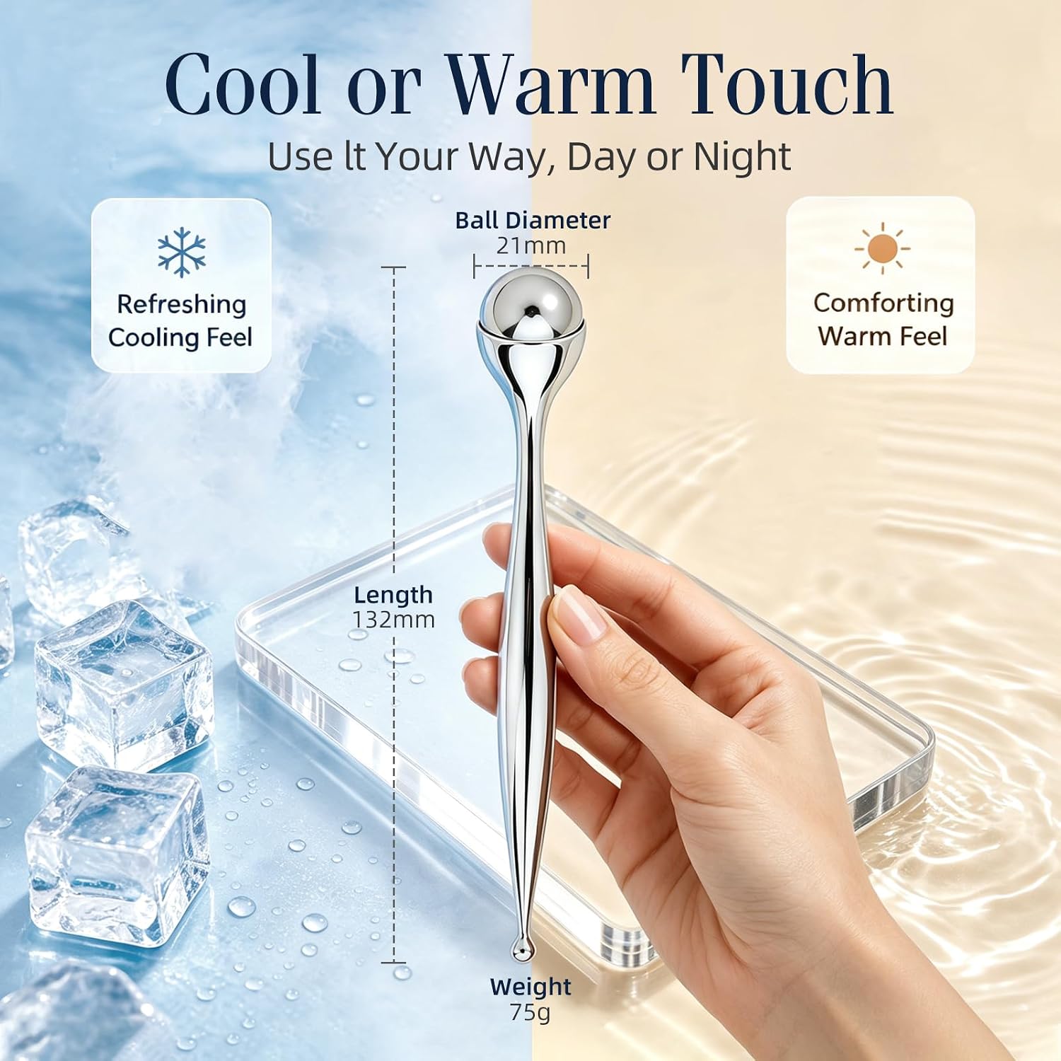 Metal yüz masaj aleti göz masa - Face Ice Roller Puffiness incelemesi ve fiyatı