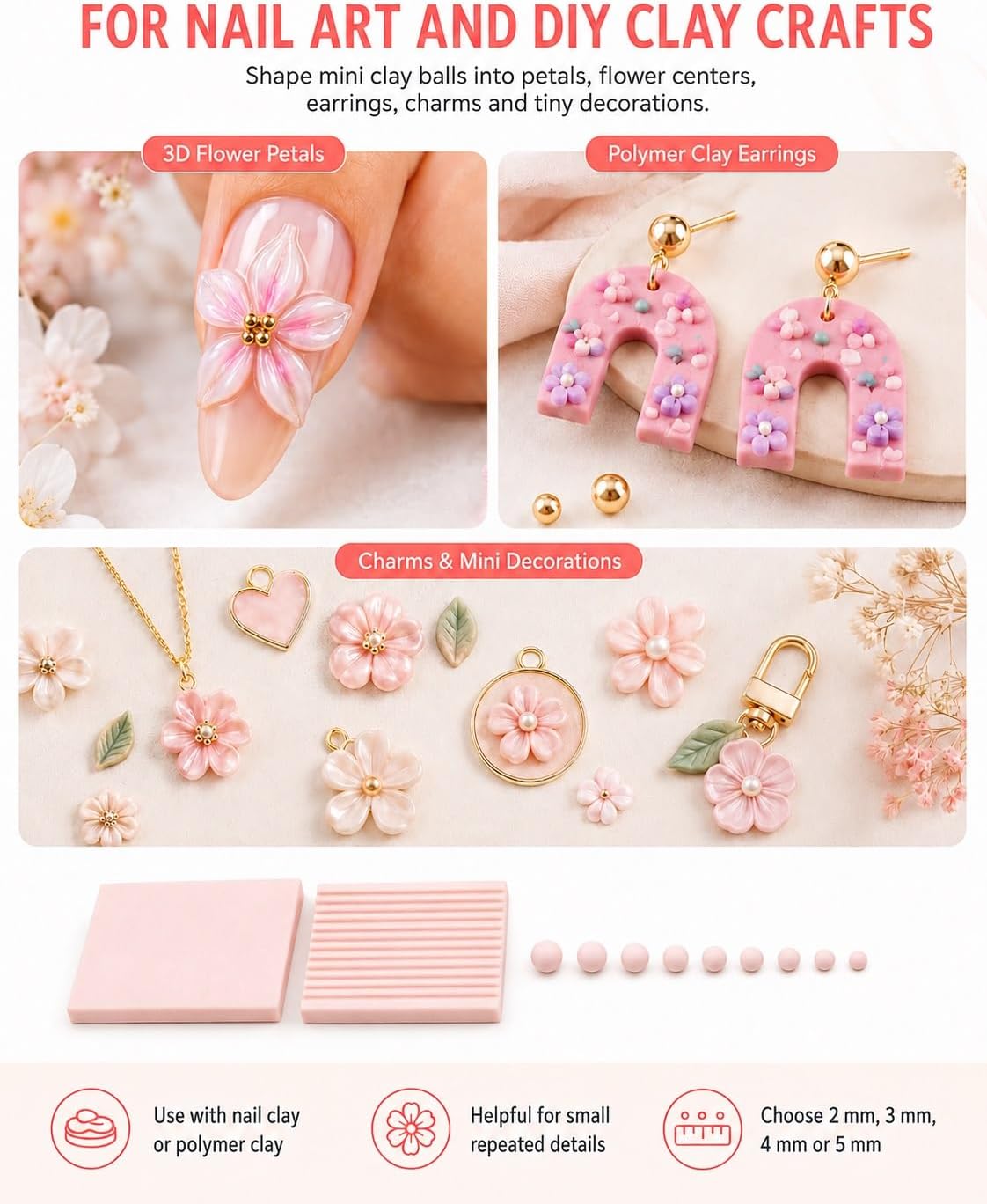 4 Adet 3D Baskı Kil Jel Topu Y - Nail Art incelemesi ve fiyatı