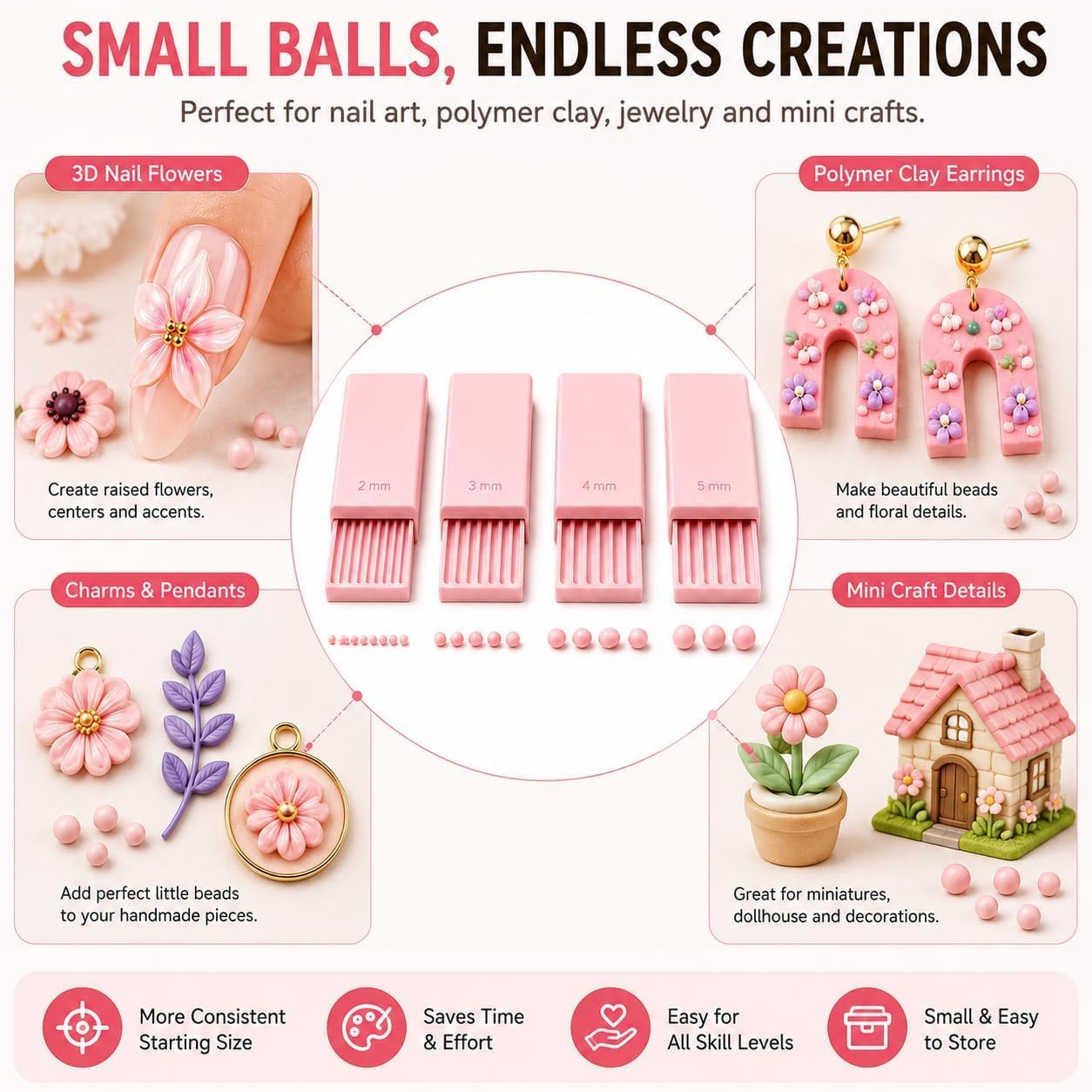 4 Adet 3D Baskı Kil Jel Topu Y - Nail Art incelemesi ve fiyatı