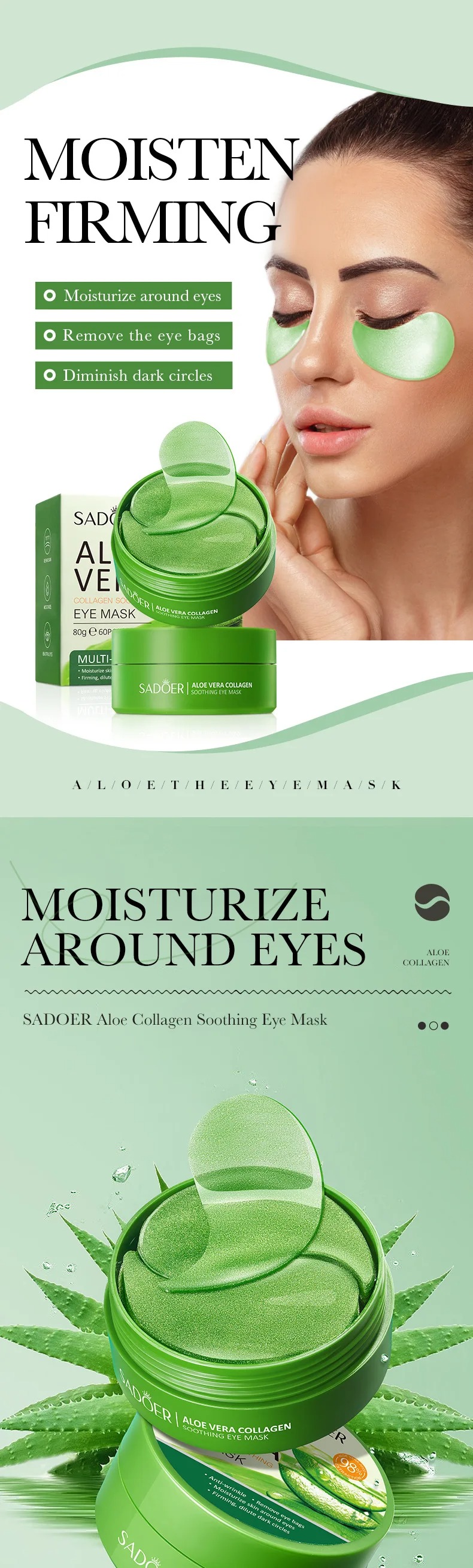 60 adet Aloe Vera Kollajen Göz - Collagen Under Eye Patches incelemesi ve fiyatı