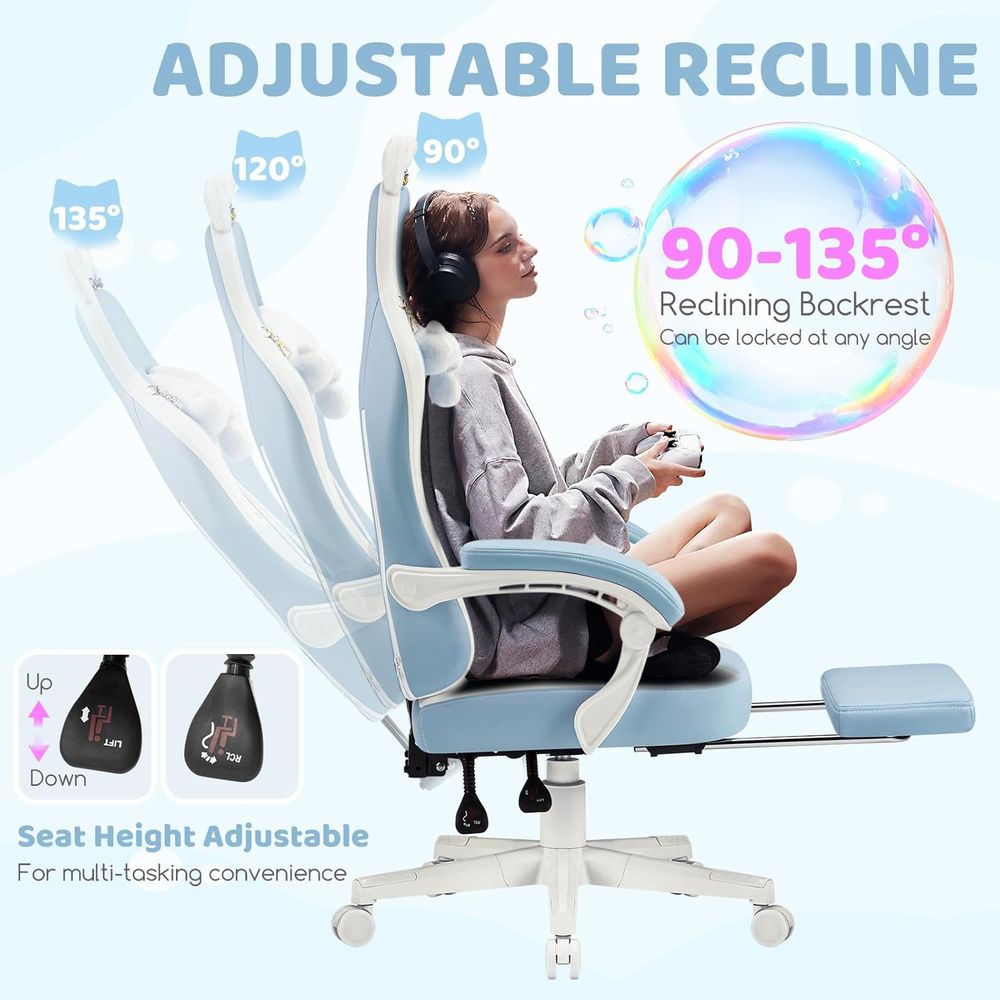 Ergonomik Mavi/Beyaz Oyuncu Ko - Massage incelemesi ve fiyatı