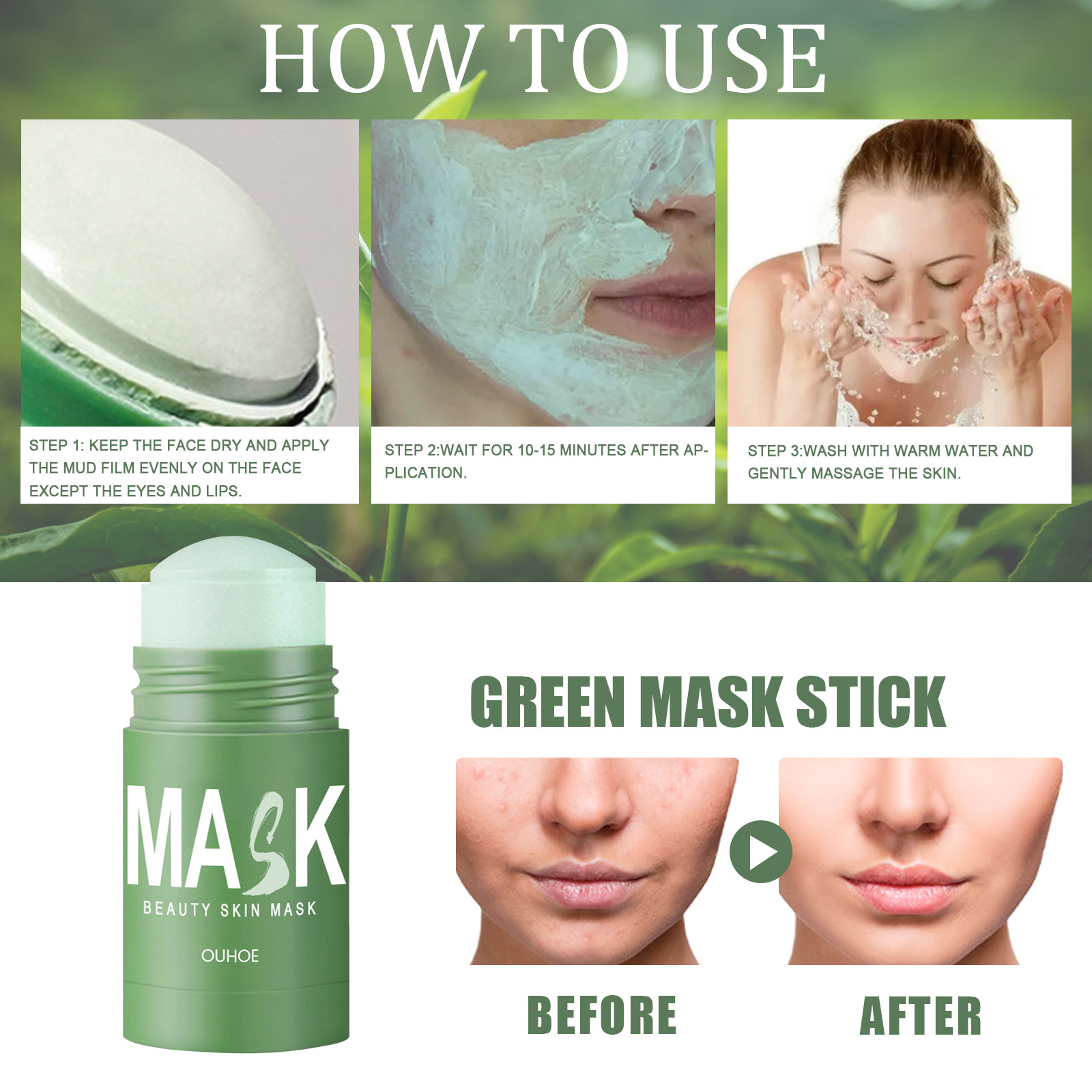 Yeşil Çay Katı Maske Stick - D - Green Tea Cleansing Clay Mask incelemesi ve fiyatı
